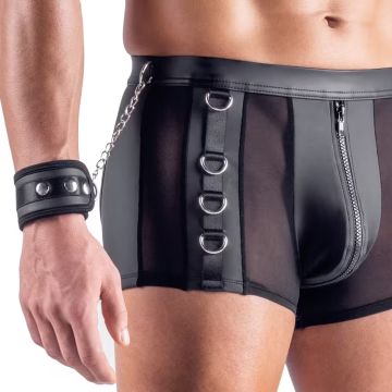 Shorts met Open Achterkant en Handboeien - Zwart