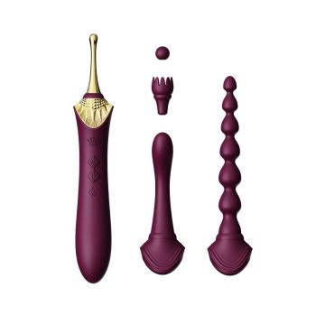 Bess 2 Verwarmende Clitoris Massager met 4 Opzetstukken - Paars