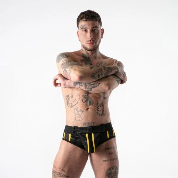 Locker Gear Full Military Access Jock Slip - Zwart/Geel