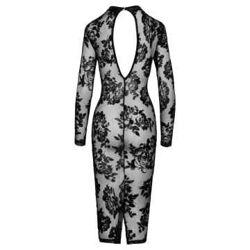 Noir Handmade Transparante Lange Jurk - Zwart