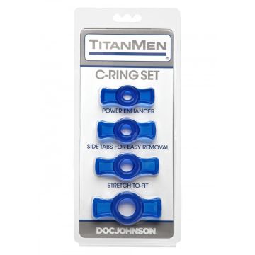 Blauwe penisring set van 4