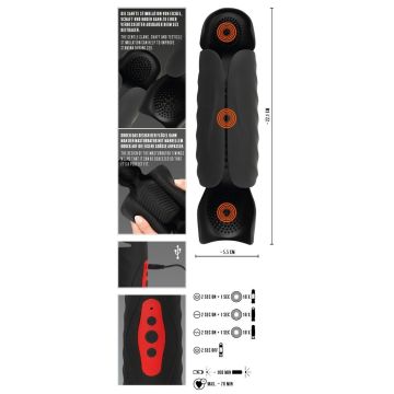 Rebel Masturbator Vibrerende Penis Trainer met 3 Punt Stimulator