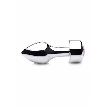 Aluminium Buttplug met Roze Steen - Small