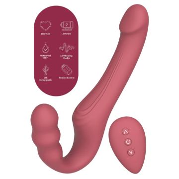 She.E.O Strapless Strap-On Vibrator met Afstandsbediening - Roze