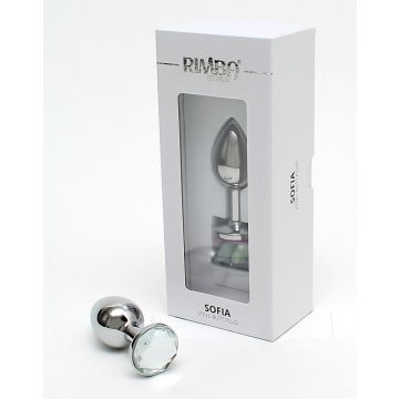 Rimba - Sofia Metalen Buttplug met Transparante Steen