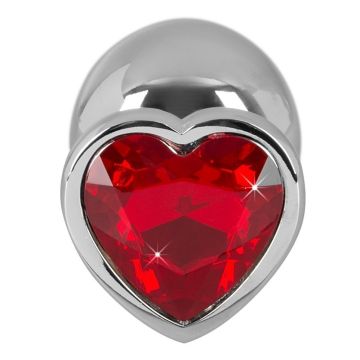Aluminium Buttplug met Hartjes Diamand