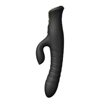 Stotende en Verwarmende Rabbit Vibrator Mose - Zwart