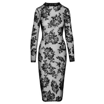Noir Handmade Transparante Lange Jurk - Zwart