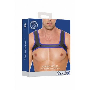 Ouch Puppy Play Neopreen Harnas - Blauw