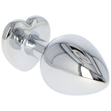 Medium Buttplug Met Hartjes Juweel - Transparant