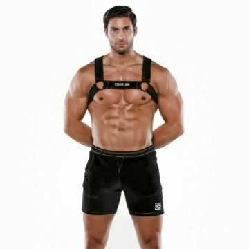 Code 22 Pluche Fluwelen Harnas - Zwart