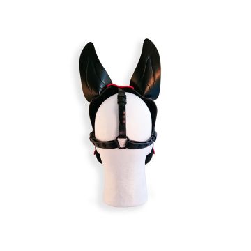 Vegan Pup Hood Masker Zwart/Rood - Brutus