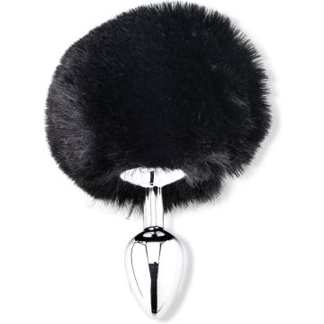 Buttplug met Fluffy Staartje - Zwart