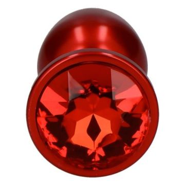 Buttplug met siersteen - Rood
