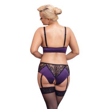 Plus Size Lingerie Set - Paars/Zwart