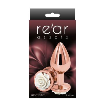 Buttplug met Witte Roos - M