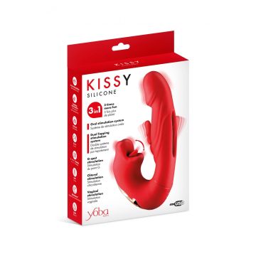 Drievoudige Vibrator Kissy - Rood
