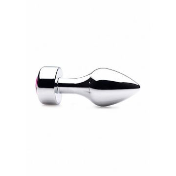 Aluminium Buttplug met Roze Steen