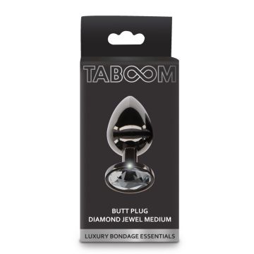 Buttplug With Diamond Jewel M - Zwart