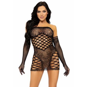Leg Avenue Nauwsluitend Mini Jurkje - Zwart