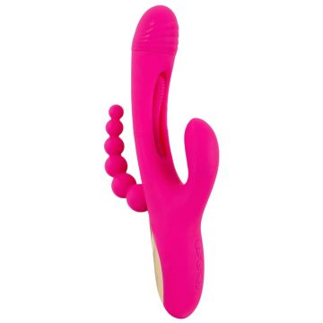 Drievoudige vibrator met flikkerende tong