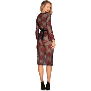 Obsessive Kanten Kimono Redessia - Rood/Zwart