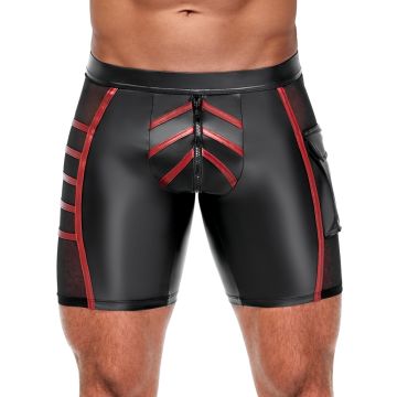 Nek Strakke Elegante Short - Zwart/Rood