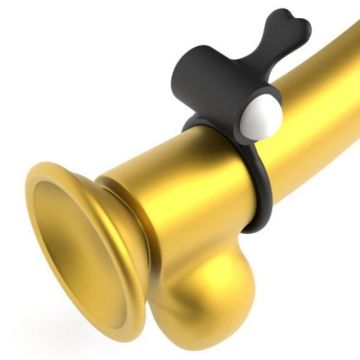 Cockring met Tongetje - Zwart