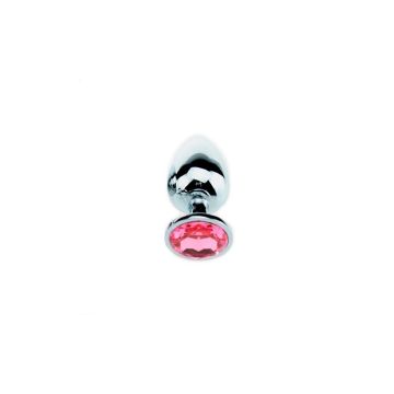Kiotos Buttplug Aluminium met Siersteen Small - Roze