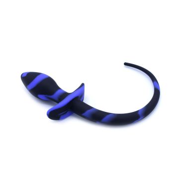 Kiotos Buttplug Hondenstaart - Zwart/Blauw
