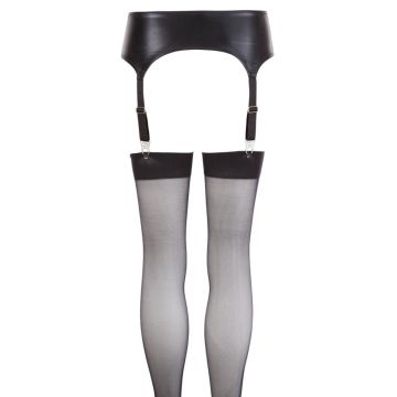 Zwarte wetlook jarretel gordel