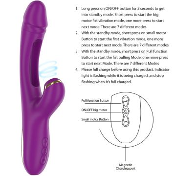 Intense Multifunctionele Rabbit Vibrator met Oscillerende Tong Ateneo - Paars