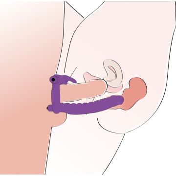 Anaal Vibrator met Cockring en Clitoris Stimulator