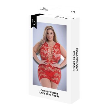 Baci Uitdagende Mini Jurk Queen Size - Rood