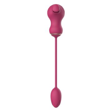 Flexibele Dual Stimulator met Vibrerend Ei - Roze