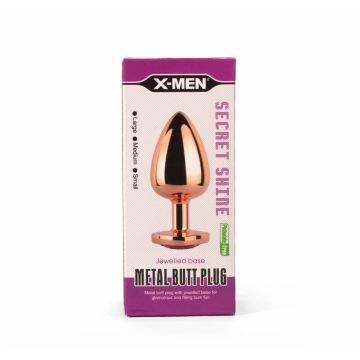 Secret Shine Metal Butt Plug maat S -  Rose Gold 