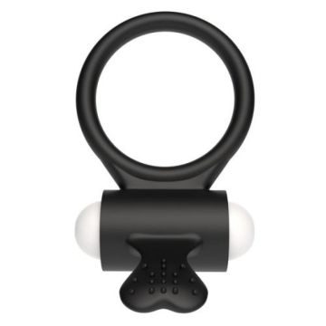 Cockring met Tongetje - Zwart