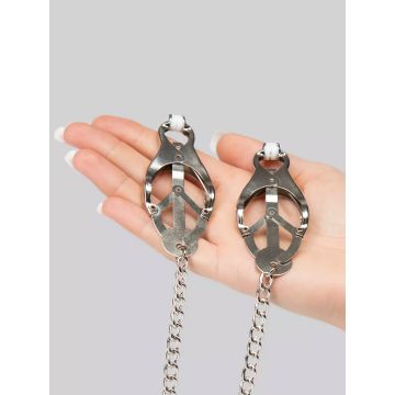 Metalen Clover tepelklemmen met ketting