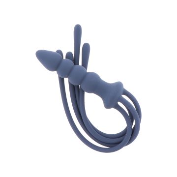 Silicone Whip and Buttplug - Blauw