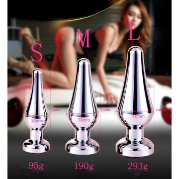 Spartan Steel Aluminium Buttplug met Kristal - Large