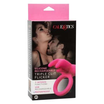 Oplaadbare Vibrerende Cockring Triple Clit