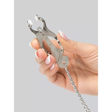 Metalen Clover tepelklemmen met ketting