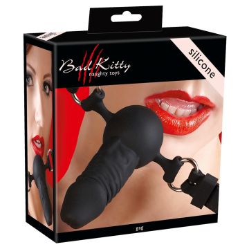 Ball gag penisvorm - zwart