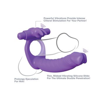 3- In-1 Double Penetration Ring + Vibratie