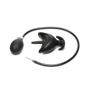 Zwarte Opblaasbare Siliconen Buttplug - XR Brands