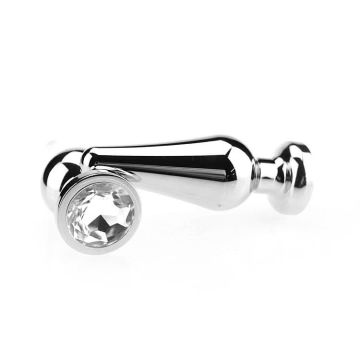 Spartan Steel Aluminium Buttplug met Kristal - Large