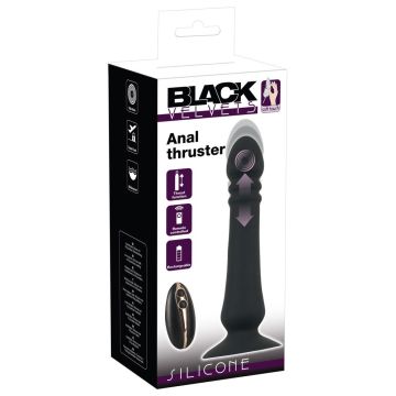 Stotende Anaalplug met Zuignap - Zwart