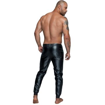 Noir Handmade Comfortabele Broek Wetlook - Zwart