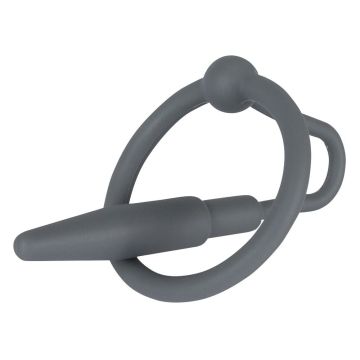 Rekbare Eikelring met Penisplug - Grijs