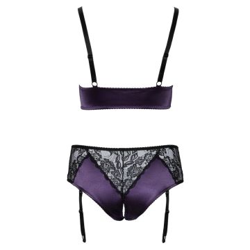 Plus Size Lingerie Set - Paars/Zwart